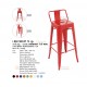 I-BAR SMILEY 75 CM : เก้าอี้บาร์สูง พนักพิง เหล็กหนา 1.0 mm.
