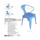 I-BIG BAR CHAIR 45 CM : เก้าอี้เหล็ก พิงหลังโอบ เหล็กหนา 1.0 mm.