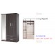 W1204WM : ตู้เสื้อผ้า 120 ซม. 3 ประตู หน้าบานขาว