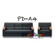 PD-A4 : ชุดโซฟา 5 ที่นั่ง แขนไม้ หุ้มหนัง รุ่น PD-A4 3+1+1