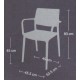 PNG9176 : เก้าอี้พลาสติกแฟชั่น หลังพิง มีแขน เกรด A